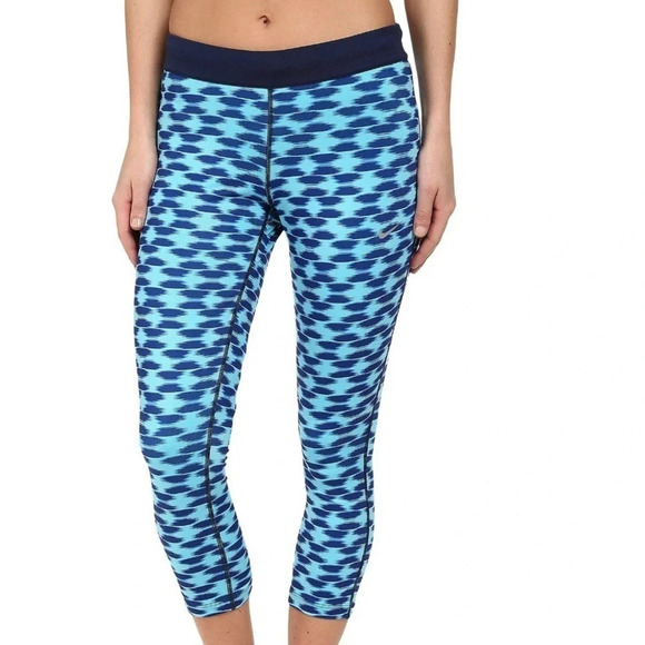 Nike Pants - Nike Relay Printed Capri Running Pants Fold Over M